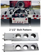 30"Mud Flap Hanger Round Cutouts Spring Loaded Kenworth 2 Pieces Stainless Steel