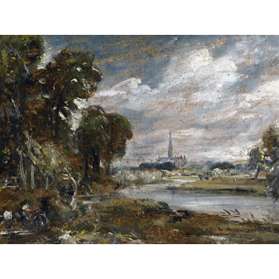 Constable Salisbury Kathedrale vom Fluss Nadder Großer Leinwanddruck 46x61 cm