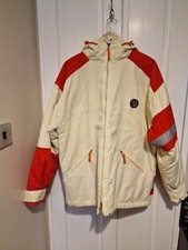 Napapijri Cream Puffa Jacket Large Norwegian Flag On Back Size : Xl