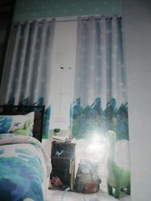 Next Dino Mountain Eyelet Blackout Thermal Curtains 117cm W x 137cm D Dinosaur
