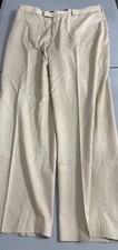 Perry Ellis Portfolio Mens Dress Pants Beige Pinstripes Size 38x30 82 Polyester