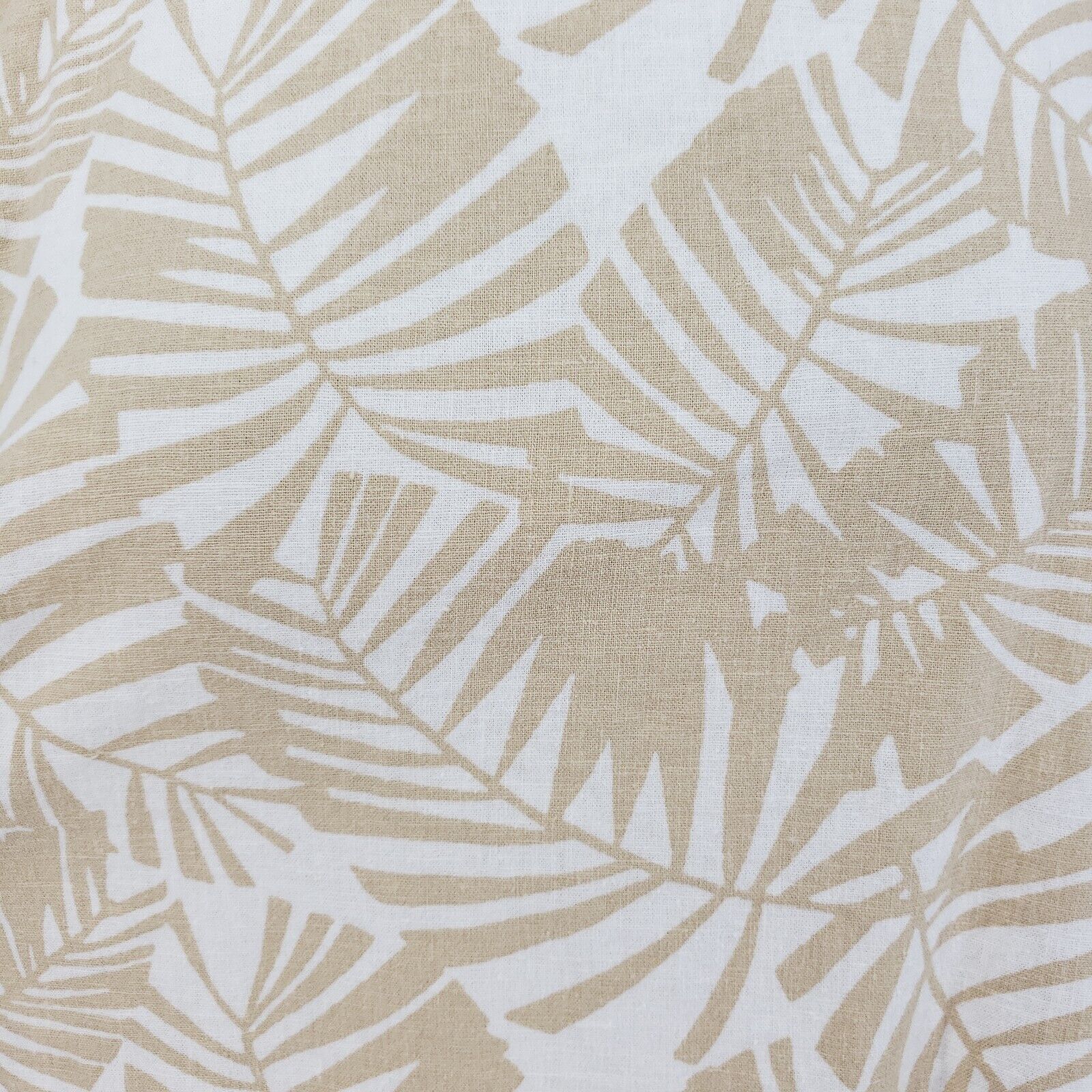 Ann Taylor LOFT Shirt Tan Linen Palm Leaf Short S… - image 2