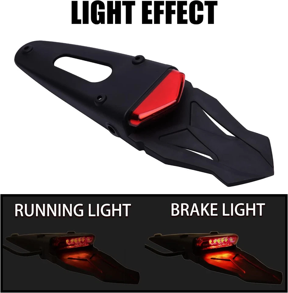 For Honda CR85R CR125R CR250R Motorcycle LED Rear Tail Light Fender Brake Lamp - Image 2 of 4