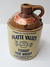 McCormick Platte Valley Corn Whiskey Jug Empty Vintage Antique W/ Labels #USW