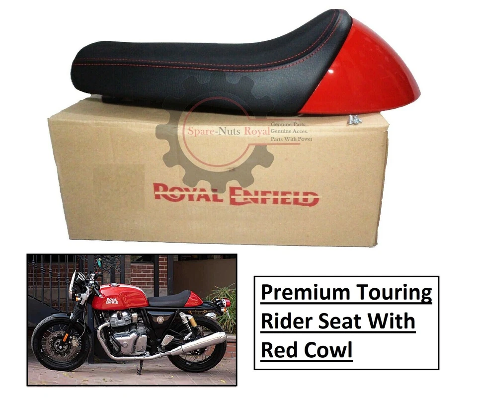 Royal Enfield Continental GT "650 Premium Touring Rider Seat with Red Cowl" - Photo 1/4