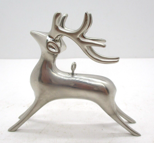 Silvertone Metal Reindeer Ornament
