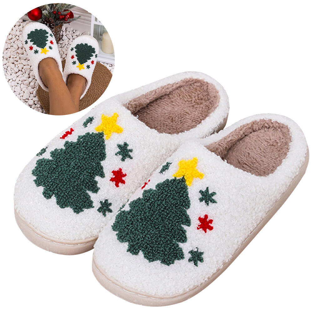 APL Pantofole da interno donna uomo creative albero di natale cotone comode