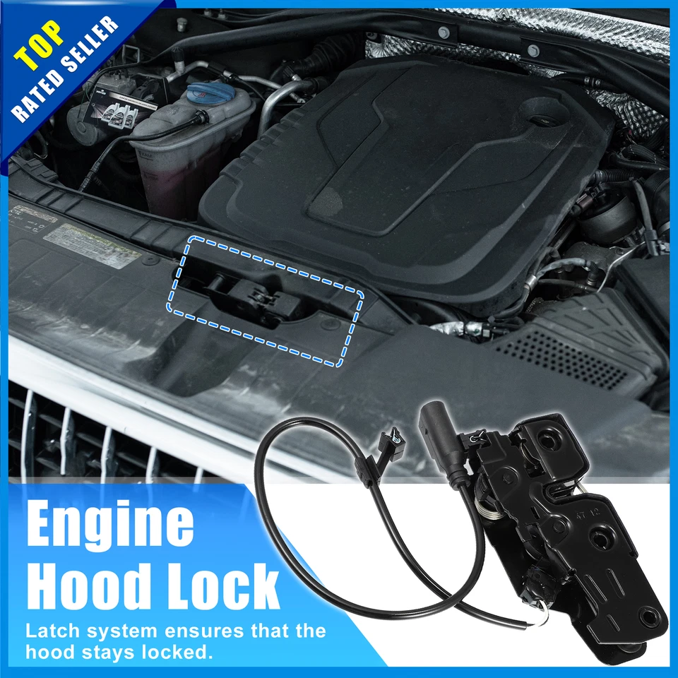 Hood Latch Lock For Audi A4 2009-2016 A5 Q5 R8 RS5 S4 S5 RS5 SQ5 8K0823509F - Изображение 3 из 4