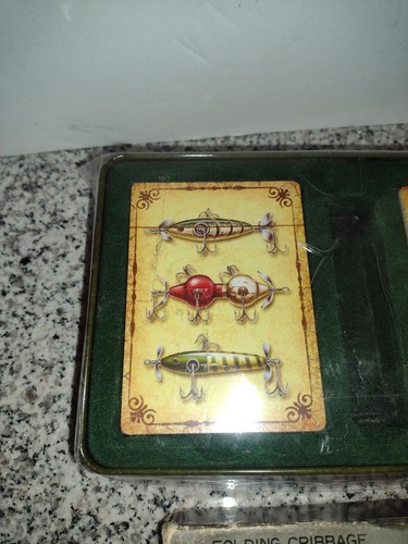 LURES OF THE PAST High Quality Antique Lure Card Set & Cribbage Board. 2 Lot. - Picture 2 of 3
