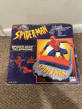 vintage 1994 MARVEL SPIDER-MAN Telephone w/ Original Box Comics Animated Series