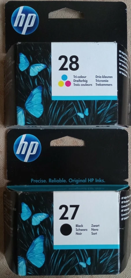 Cartucce di inchiostro originali HP 27 nero + HP 28 colorate - Spedizione gratuita! - Immagine 3 di 4