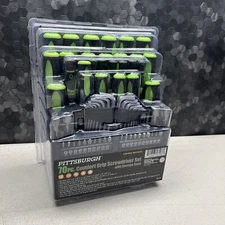 PITTSBURGH 70PC COMFORT GRIP SCREWDRIVER SET WITH STORAGE RACK 