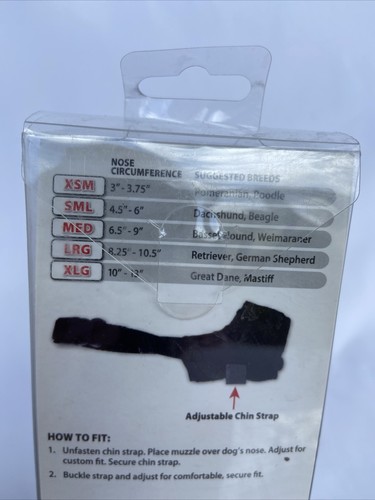 Coastal Best Fit Mesh XSM Dog Muzzle Adjustable & Breathable Black 3” - 3 1/2” - Picture 3 of 9