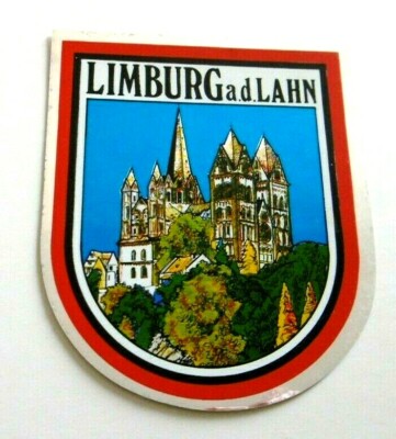 Souvenir-Aufkleber Limburg Lahn Dom St. Georg Diez Gießen Hessen 80er Oldtimer