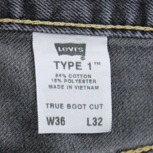 Vintage Men's 2003 Levi's Type 1 Jeans True Boot Black Size 36x32 (Msr 36x29) - Picture 5 of 11