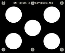 Capital Holder 5 US Silver Dollar Coins No Date Black Quality Best Set Display