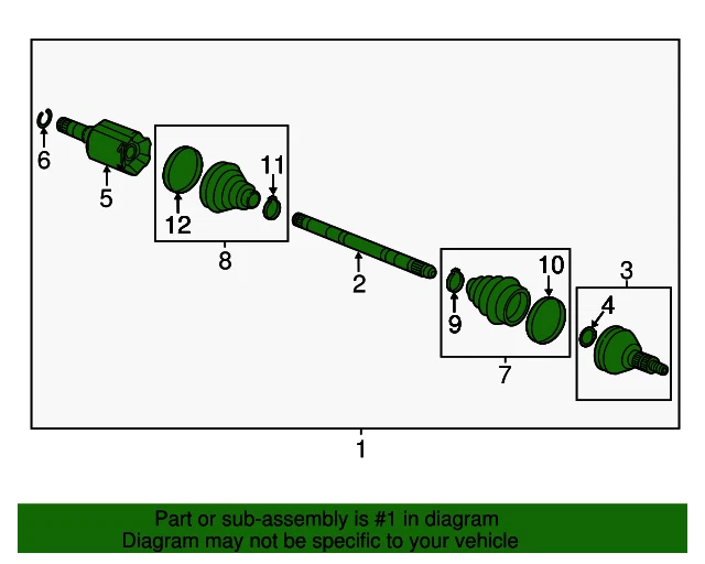 正品德科通用原始设备制造商 2012 - 2016 Impala 前驱动侧轴 20831734 — 第 2/4 张图片