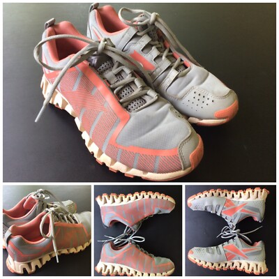 Reebok Women's ZigWild TR 6 Trail Running Shoe Size 9 Grey/Coral/Pink EUC