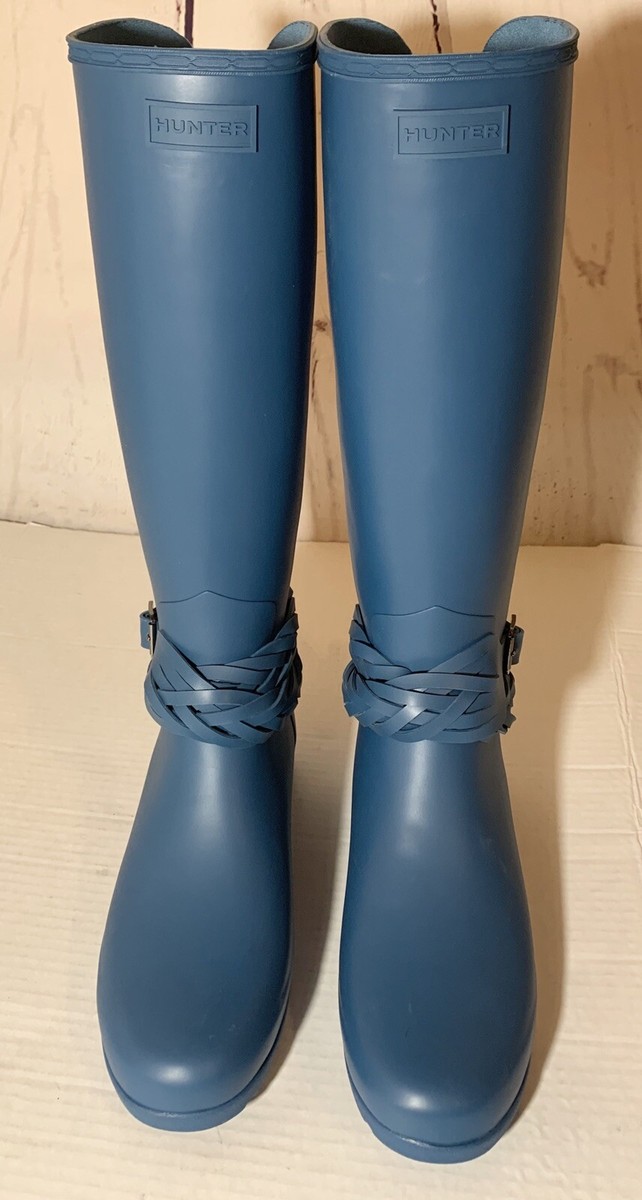 HUNTER Original Tall Refined Boots Rain Blue Size 9 | eBay
