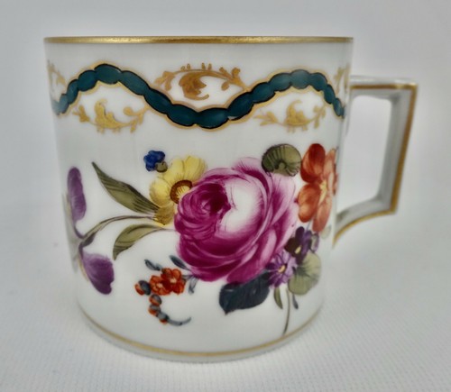 Antique Austrian Coffee Cup & Saucer, Meissen Style - Picture 4 of 7