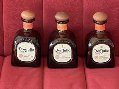 3 Don Julio REPOSADO Tequila Bottle with Cork Top 750 mL Bottle Collection empty