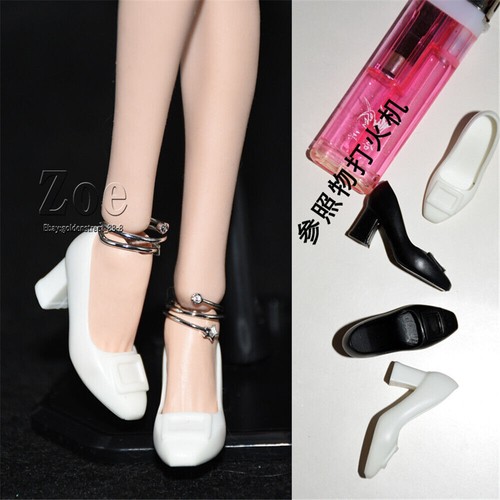 1/6 Zapatos de tacones altos blancos modelo para 12in femenino Phicen TBL JO figura de acción Bod - Imagen 7 de 8