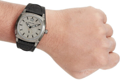Police Rockford 10atm Stainless Steel Leather Watch Pl11611JSA/61 Calendar
