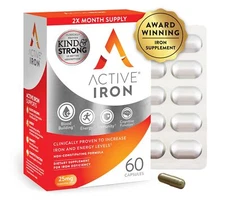 Active Iron High Potency Iron Supplement Non-Constipating Gentle Iron Pills