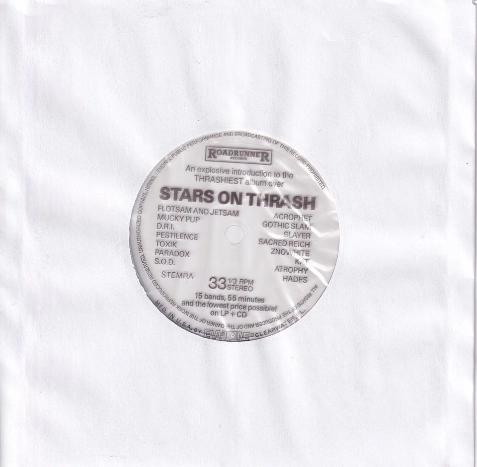 🎱 PROMO: STARS ON THRASH - 15 Metal-Bands - 7" Flexi Single - Roadrunner 1988 - Bild 3 von 4