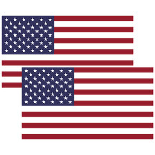 2x Us American Flag Vinyl Sticker Decal For Car Truck Laptop