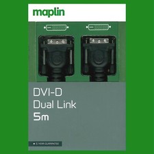 Image of Maplin 5M DVI-D Dual Link 1080p HD Digital (24+1) PC TV Laptop Monitor Cable M/M