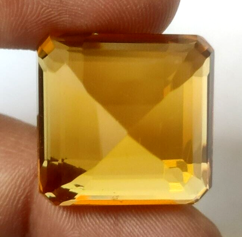86.50 Ct. Large Yellow Citrine Square Cut AAA+ Loose Gemstone for Ring & Pendant - Picture 4 of 8