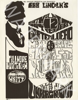 Grateful Dead- Moby Grape - 1967 Vintage Music Poster