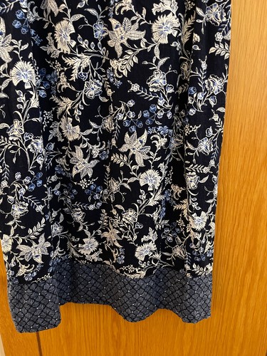 F&F Blue White Floral Linen Mix Dress Size 12 - Picture 3 of 9