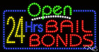 New “Open 24 Hrs Bail Bonds" 32x17 Solid/Animated Led Sign W/Custom Option 25459