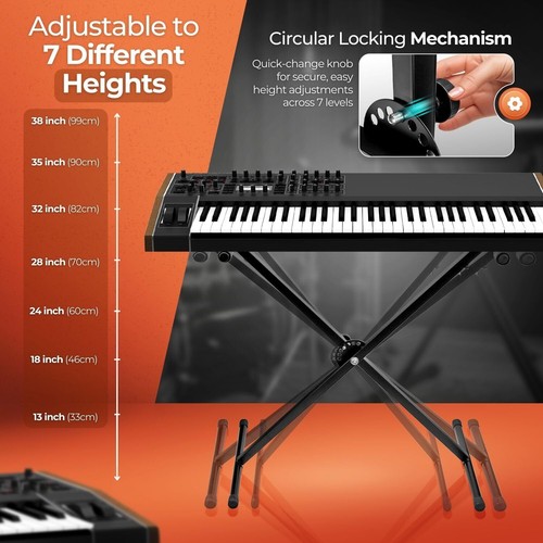 Teclado Clásico Soporte Músico Piano Electrónico Órgano Tubo Único X Tipo 7 - Imagen 4 de 8