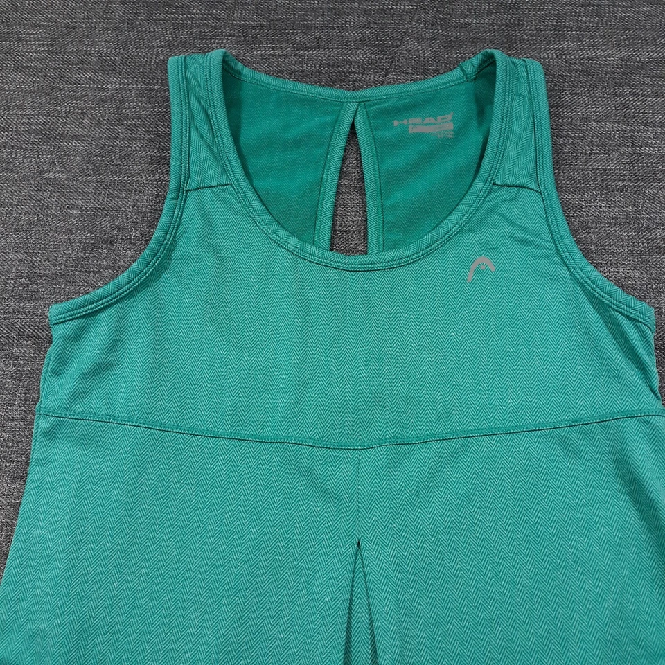 HEAD 网球背心女式小号女士庭院大圆领绿色 — 第 3/4 张图片