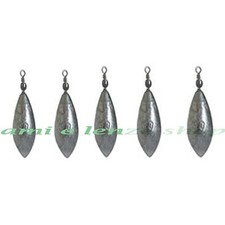 5 PIOMBI A PERA CON GIRELLA GR 30 PESCA BOLENTINO SURF CASTING LEDGERING LAGO