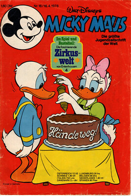 Micky Maus Heft Nr. 16 18. 4. 1978 Walt Disney Egmont Ehapa Verlag GmbH