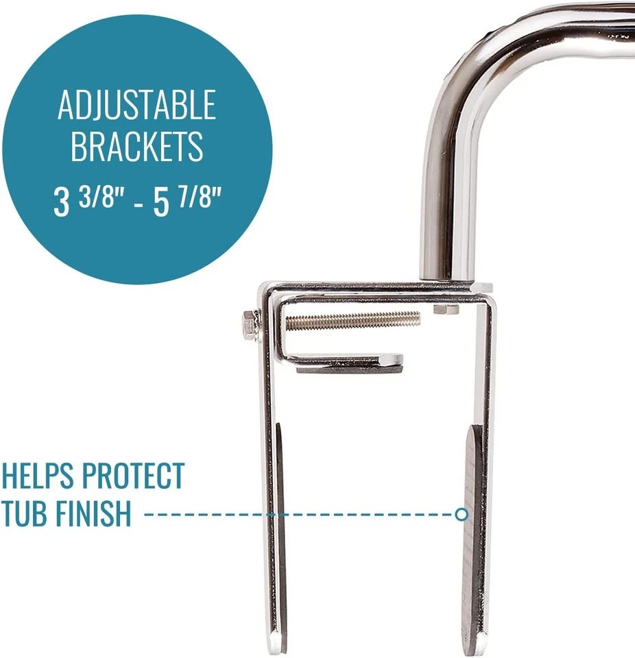Barras de agarre cromadas DMI para bañeras y duchas para personas mayores para bañeras  Foto 4 de 4