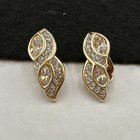 Vintage Swarovski Signed S.A.L. Rhinestone Earrings Gold Tone Clip On. — photo 9