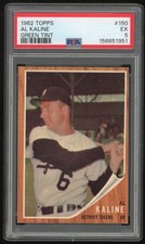 1962 Topps Baseball Al Kaline Geen Tint #150 PSA Graded EX 5