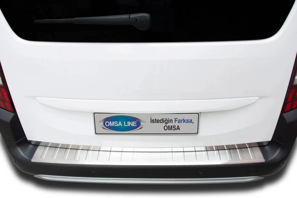 Rear Bumper Sill Cover Protector fits Peugeot Partner 2019-2025 Chrome Foto 2 de 4