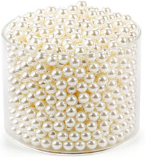 2000 Pcs Art Faux Pearls, 8mm Undrilled Pearls, Ivory Polished Beads Loose Pearl
