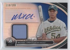 2013 Bowman Platinum Relic Blue Refractor 118/199 Michael Choice #AR-MC Auto 9y7