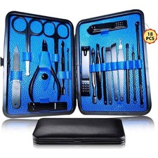 18-in-1 Stainless Steel Pedicure Manicure Set Professional Grooming Kit