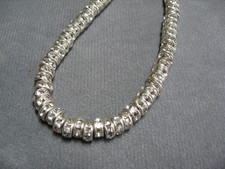 6mm Silver Plate Rondelles with Clear CZ Crystals