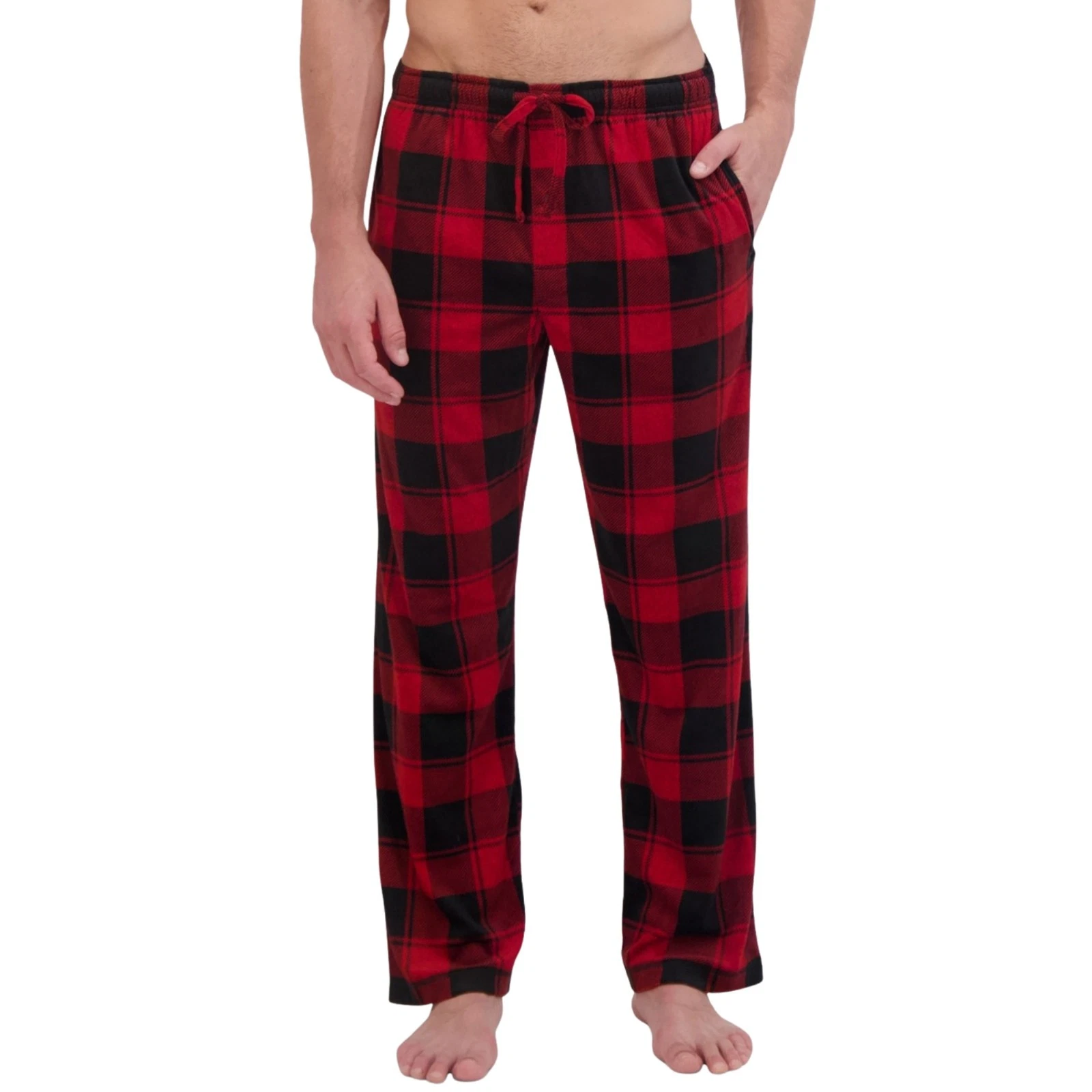 HANES Ultra Soft Plaid Brushed Fleece Sleep Pants sz XL X-Large Plaid Red Pajama