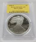 1990-S PCGS PR 70 DCAM Silver Eagle Gold Label