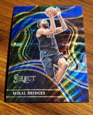 2023-24 Panini Select #234 Courtside Blue Wave Prizm 45/75 Mikal Bridges KNICKS
